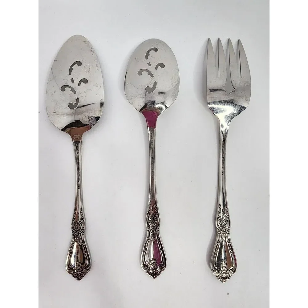 Oneida Kennett Square Distinction Deluxe HH Stainless- Serving Fork, Spoon & Pie